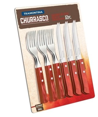 Conjunto Talheres Para Churrasco 12 Pçs Polywood