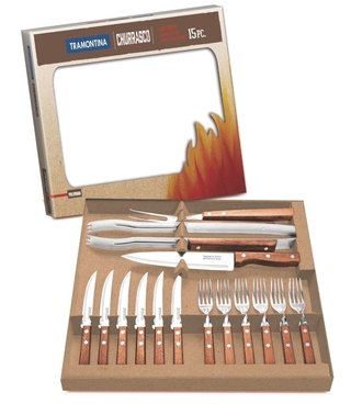 Conjunto Churrasco Inox 15 Pçs