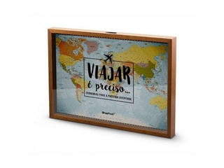 Quadro Vidro Viagem - Viajar É Preciso