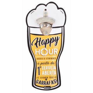 Quadro Abridor Formato Copo - Happy Hour