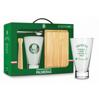 Kit Caipirinha Com Copo, Socador e Tábua Do Palmeiras