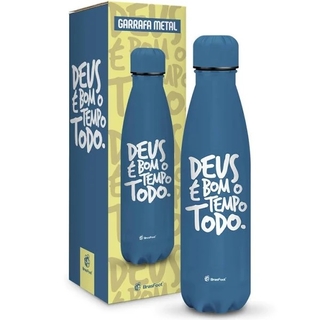 Garrafa Térmica Metal Neo 500 ml - Deus É Bom O Tempo Todo