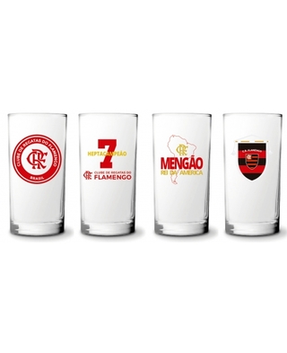 Conjunto 4 copos 300ml Flamengo Oficial