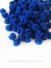 KIT COM 10 POMPONS DE MALHA DE 1,5CM AZUL ROYAL