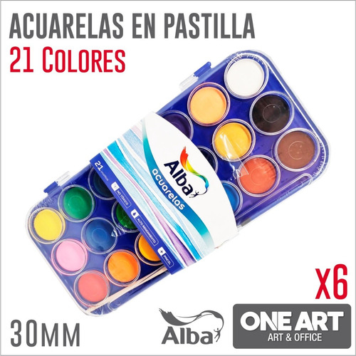 Acuarelas Metalizadas - Pack De 6 Pastillas - Color Azul