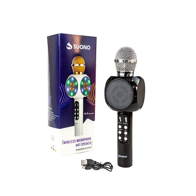 MICROFONO INALAMBRICO BLUETOOTH KARAOKE CON LUCES