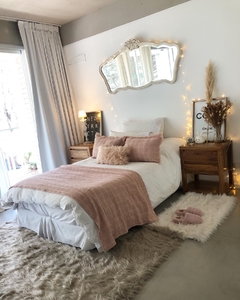 Pie de cama pampeano rosa viejo (para dos plazas y queen) - comprar online