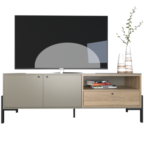 Rack Tv 150 Gris con Madera 4251