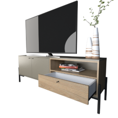 Rack Tv 150 Gris con Madera 4251 - comprar online