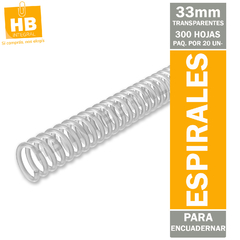 ESPIRALES PVC P/ ANILLADOS 33 MM - 300 HJS PACK x20