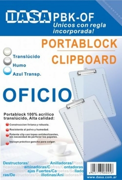 PORTABLOCK DASA ACRILICO OFICIO TRANSPARENTE en internet