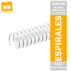 ESPIRALES PVC P/ ANILLADOS 33 MM - 300 HJS PACK x20 - comprar online