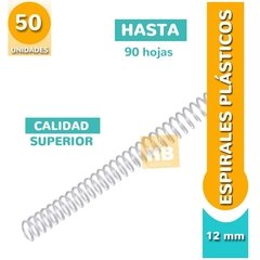 ESPIRALES PVC P/ ANILLADOS 12 MM - 90 HJS PACK x50 - tienda online