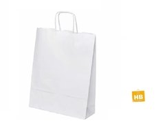 BOLSA PAPEL BLANCA MANIJA RETORCIDA 30X22X10 - HB Integral - Todo en un solo lugar!