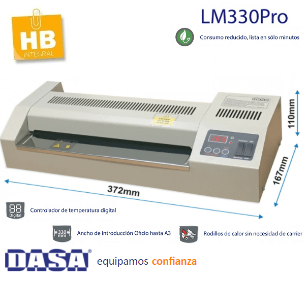 Plastificadora A3 LM330Pro - Profesional DASA - KOMSA