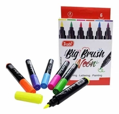 MARCADOR TRABI PINCEL ESTUCHE X6 COLORES NEON en internet