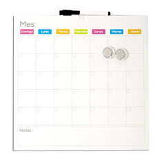 PIZARRA MAGNETICA BLANCA PLANNER CALENDARIO 35X35 CM