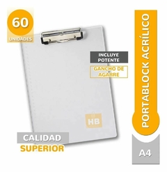 PORTABLOCK ACRILICO A4 TRANSPARENTE - HB Integral - Todo en un solo lugar!