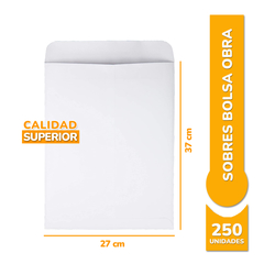 Sobres Bolsa Obra 80 grs Oficio - 27x37 Cm - comprar online