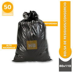 Bolsa consorcio negra super resistente 80x110 - comprar online