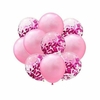 Bouquet x10 globos rosa chicle y confetti fucsia