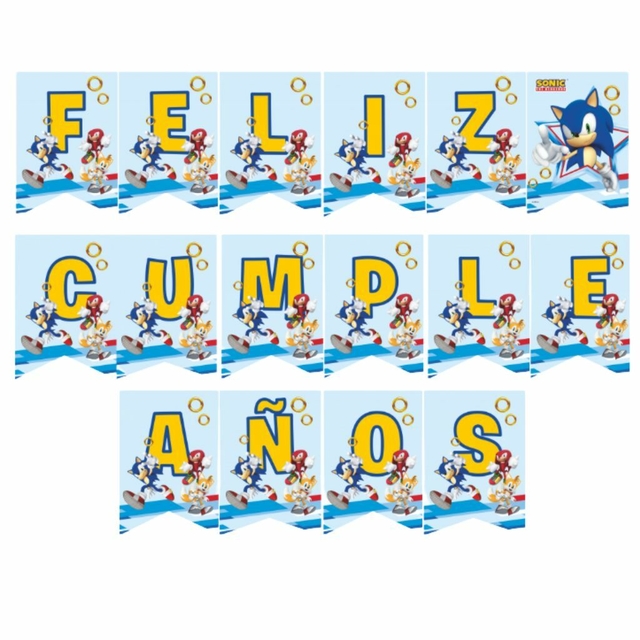 Banderin Sonic Comprar En Aires De Fiesta Magico