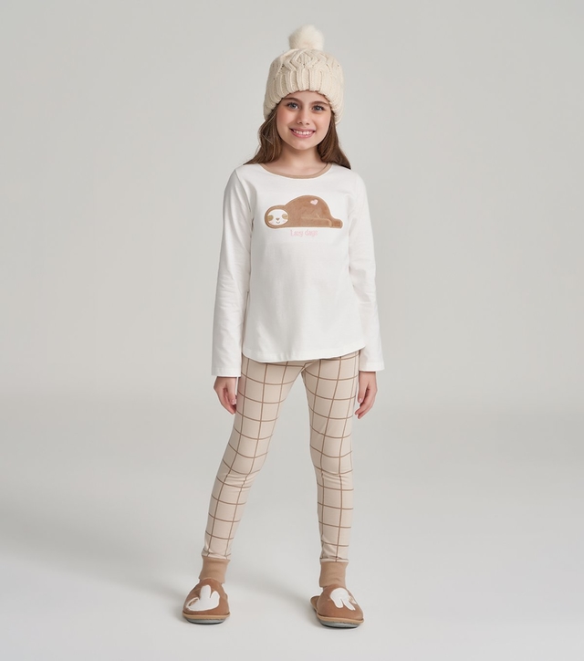 Pijama Infantil Feminino Legging Xadrez Lulu