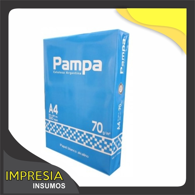 Resma 70grs - 500 hojas - A4 - Marca Pampa