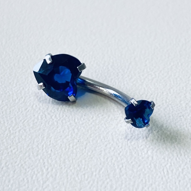 Piercing Umbigo com Pedra Redonda Azul