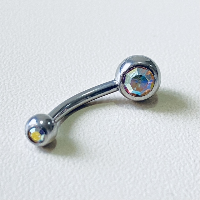 Piercing Umbigo Strass Boreal Aço - Eu Curto Acessórios