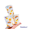 6 Vasos Nube y Arcoiris de polipapel