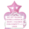 Set 7 globos Rosa y Estrella