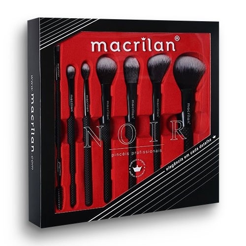 Kit De Pincel Macrilan Maquiagem Profissional Noir Ed009