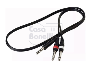 RCL-20922D4 Rock Cable Señal 1,5 Mts Plug Stereo & 2 Plug