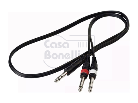 RCL-20922D4 Rock Cable Señal 1,5 Mts Plug Stereo & 2 Plug