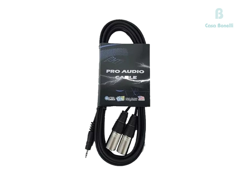 CESDXM6-6FT Pro Audio Cable 1.8 Mts Mini Plug & 2 Canon Macho