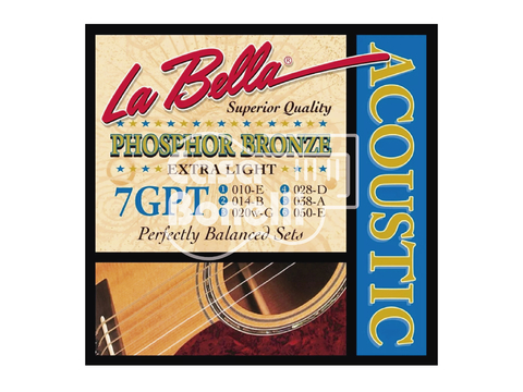 7-GPT La Bella 010 Cuerdas para Guitarra Acústica