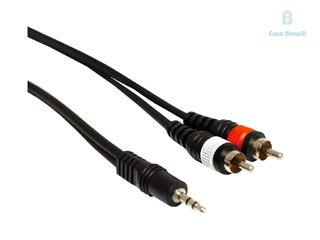 RCL-20903D4 Warwick Cable Señal Plug Stereo 3,5 & 2 RCA de 1.8 Mts