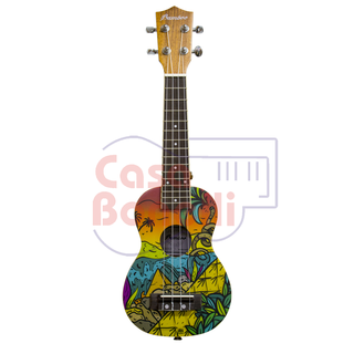 Ukelele Soprano Bamboo con diseño de Mandalas BD-9