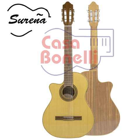 Guitarra Clasica Sureña 145 KEC Zurda con Corte y Ecualizador Artec.