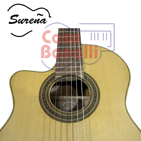 Guitarra Clasica Sureña 145 KEC Zurda con Corte y Ecualizador Artec. - tienda online