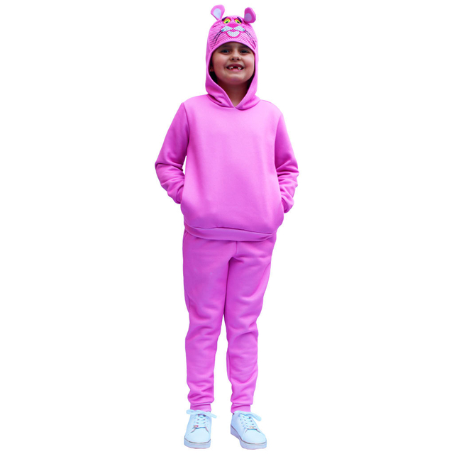 Conjunto Moletom Pantera Cor de Rosa Com Touca M scara Isabb