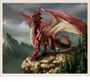 (1152) Pintura com Diamante - Dragão Vermelho - 20x15 cm - Total