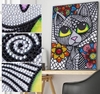 (2675) PINTURA COM DIAMANTES - GATO 5 - 30X40 CM - PEDRAS ESPECIAIS