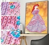 (2744) Pintura Com Diamantes - Diy 5D Strass - Princesa Ariel - 30x40 cm - Pedras Especiais