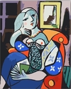 (2516) PINTURA EM TELA NUMERADA - WOMAN WITH A BOOK, 1932; PICASSO