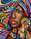 (2543) PINTURA EM TELA NUMERADA - BELEZA AFRICANA