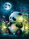 (3053) Pintura com Diamantes - Diy 5D Strass - Urso Panda - 30x40 cm