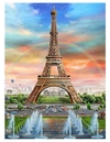 (3055) Pintura com Diamantes - Diy 5D Strass - Torre Eiffel 2 - 30x40 cm