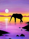 (2379) Pintura em tela numerada - Elefante 1